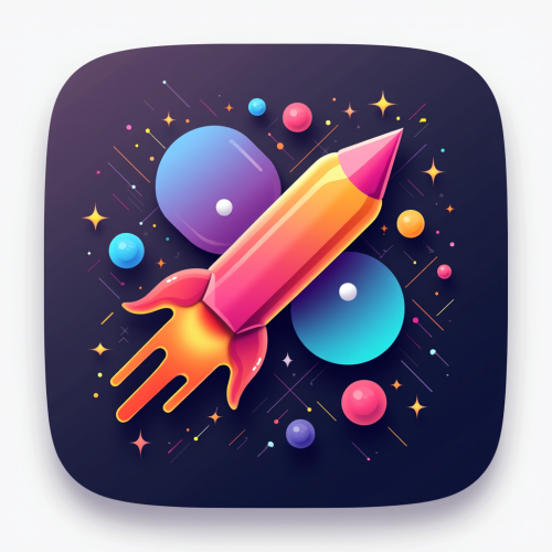 flux-An icon for a creative AI app with A dynamic splash of geometric shapes and lines with a blend of vibrant colors symbolizing creativity and movement-3