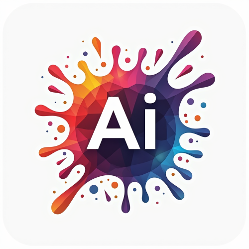 flux-An icon for a creative AI app with A dynamic splash of geometric shapes and lines with a blend of vibrant colors symbolizing creativity and movement-4