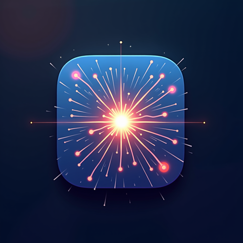 flux-An icon for a creative AI app with An abstract light burst with dynamic flowing lines radiating from a central point symbolizing innovation and energy-4