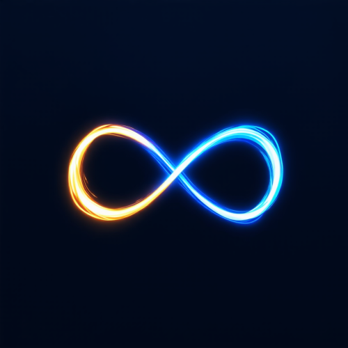 sd3-An icon for a creative AI app with An elegant infinity symbol made of glowing intertwined lines suggesting endless possibilities and creativity-0