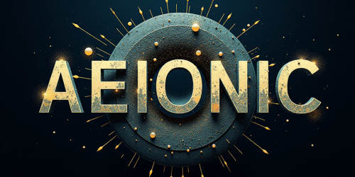 flux-Surrealist art Text logo saying AEIONic for an AI creativity app. Dreamlike mysterious provocative symbolic intricate detailed-0 (1)