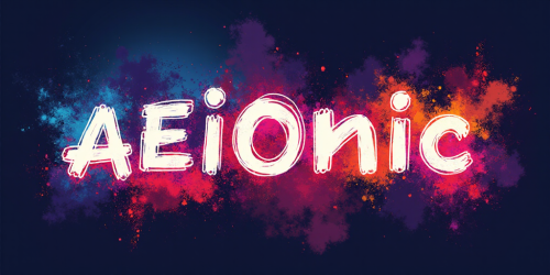 flux-Vibrant colorful ink sketchvector2d colors at nightfall sharp focus Text logo saying AEIONic for an AI creativity app highly detailed crisp refreshing colorful ultra sharpness-0 (1)