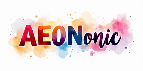 flux-Watercolor painting Text logo saying AEIONic for an AI creativity app. Vibrant beautiful painterly detailed textural artistic-0 (1)