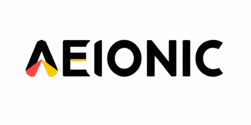 sd3-Constructivist style Text logo saying AEIONic for an AI creativity app. Geometric shapes bold colors dynamic composition propaganda art style-0