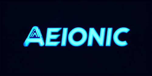 sd3-Cybernetic robot Text logo saying AEIONic for an AI creativity app. Android AI machine metal wires tech futuristic highly detailed-0