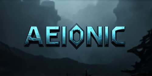 sd3-Dystopian style Text logo saying AEIONic for an AI creativity app. Bleak post-apocalyptic somber dramatic highly detailed-0