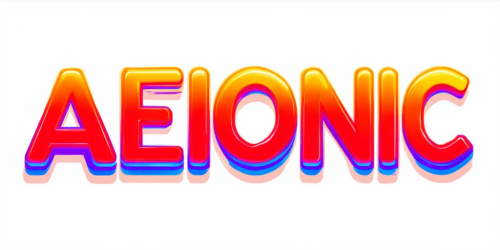 sd3-Expressionist Text logo saying AEIONic for an AI creativity app. Raw emotional dynamic distortion for emotional effect vibrant use of unusual colors detailed-0