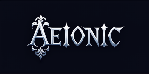 sd3-Gothic style Text logo saying AEIONic for an AI creativity app. Dark mysterious haunting dramatic ornate detailed-0
