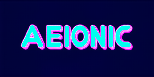 sd3-Retro-futuristic Text logo saying AEIONic for an AI creativity app. Vintage sci-fi 50s and 60s style atomic age vibrant highly detailed-0